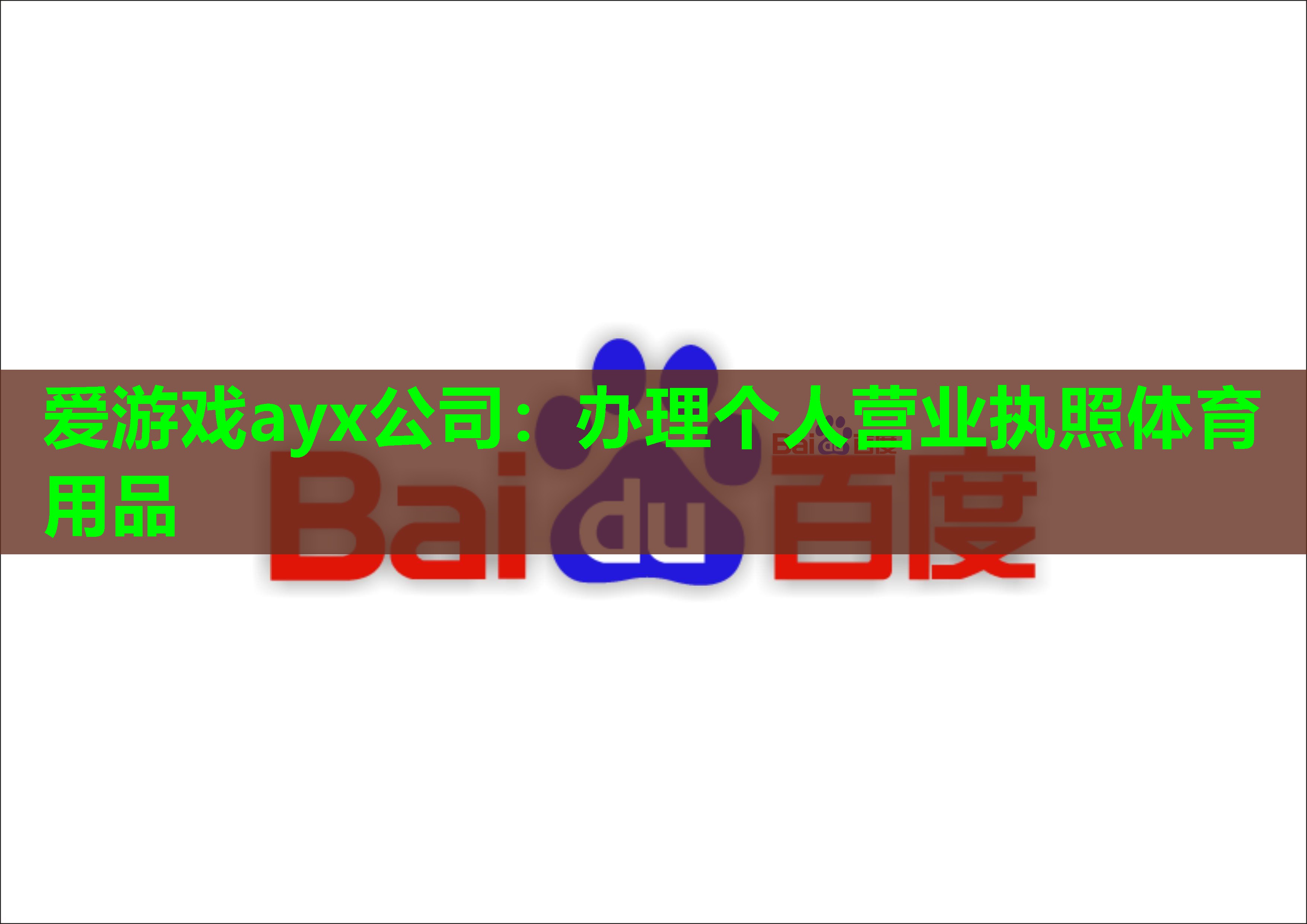 办理个人营业执照体育用品